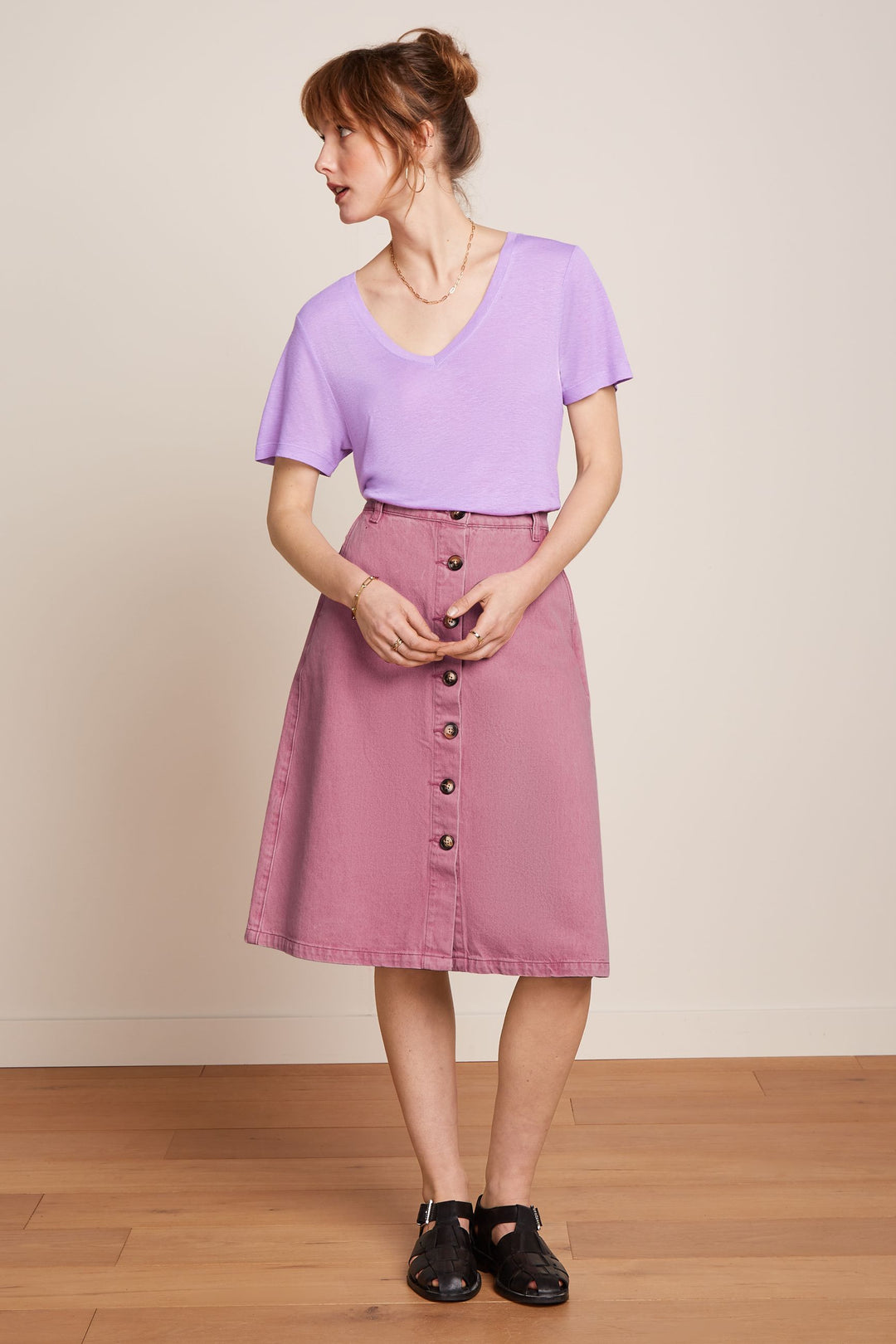 King Louie | Mary Skirt Coloured Denim | Mellow Rose