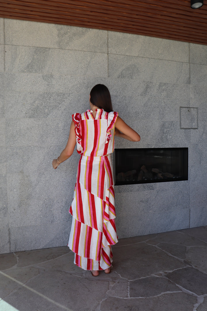 Luoni | Lotte Frill Skirt | Candy Stripe