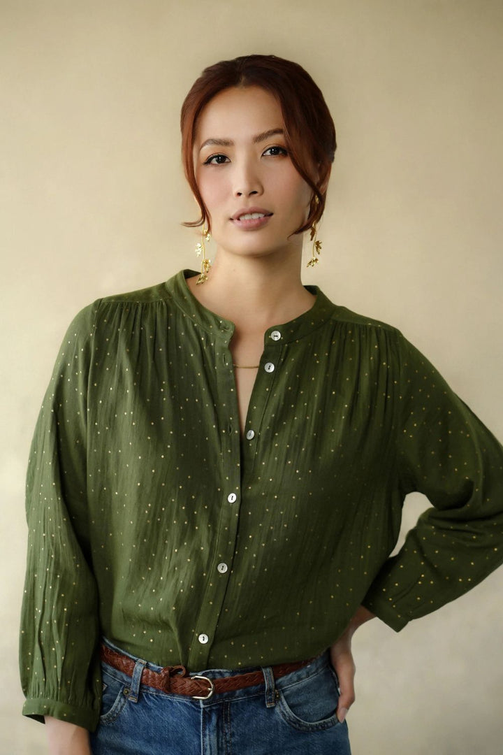 Marie Louise De Monterey | Ines Gold Dots | Khaki - Dutch Hideout