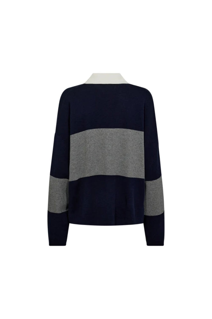 Mos Mosh | MMWylie Tani Bold Stripe Knit | Maritime Blue - Dutch Hideout