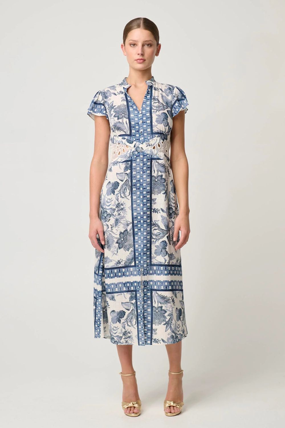 Once Was | Amoya Linen Viscose Dress | Ink Fle' Print