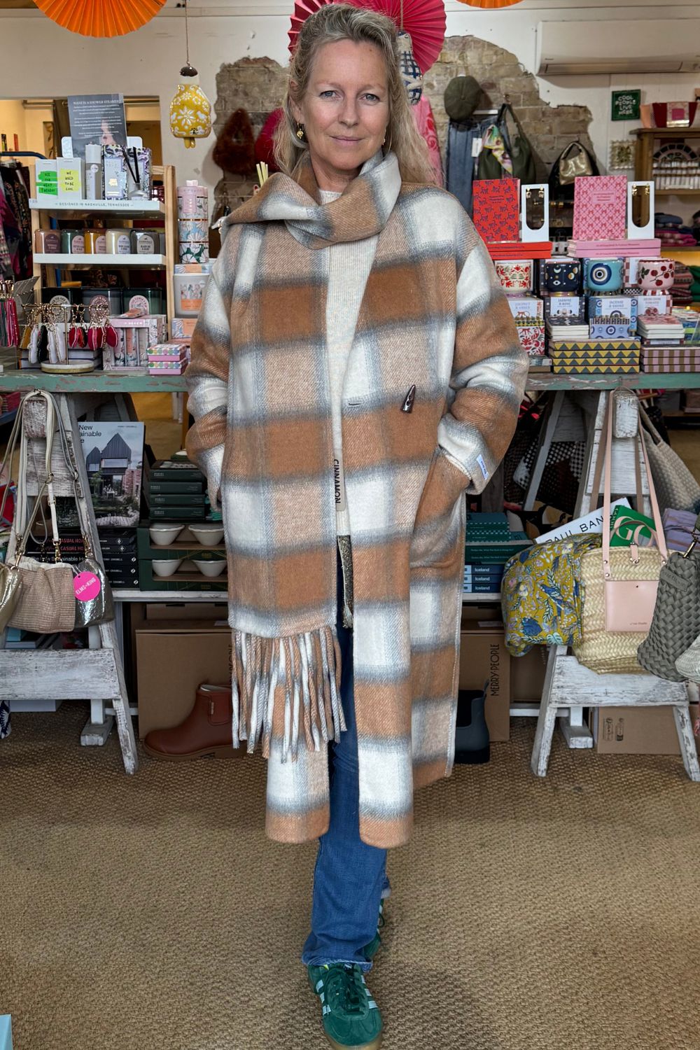 Built in Scarf Coat | Caramel
