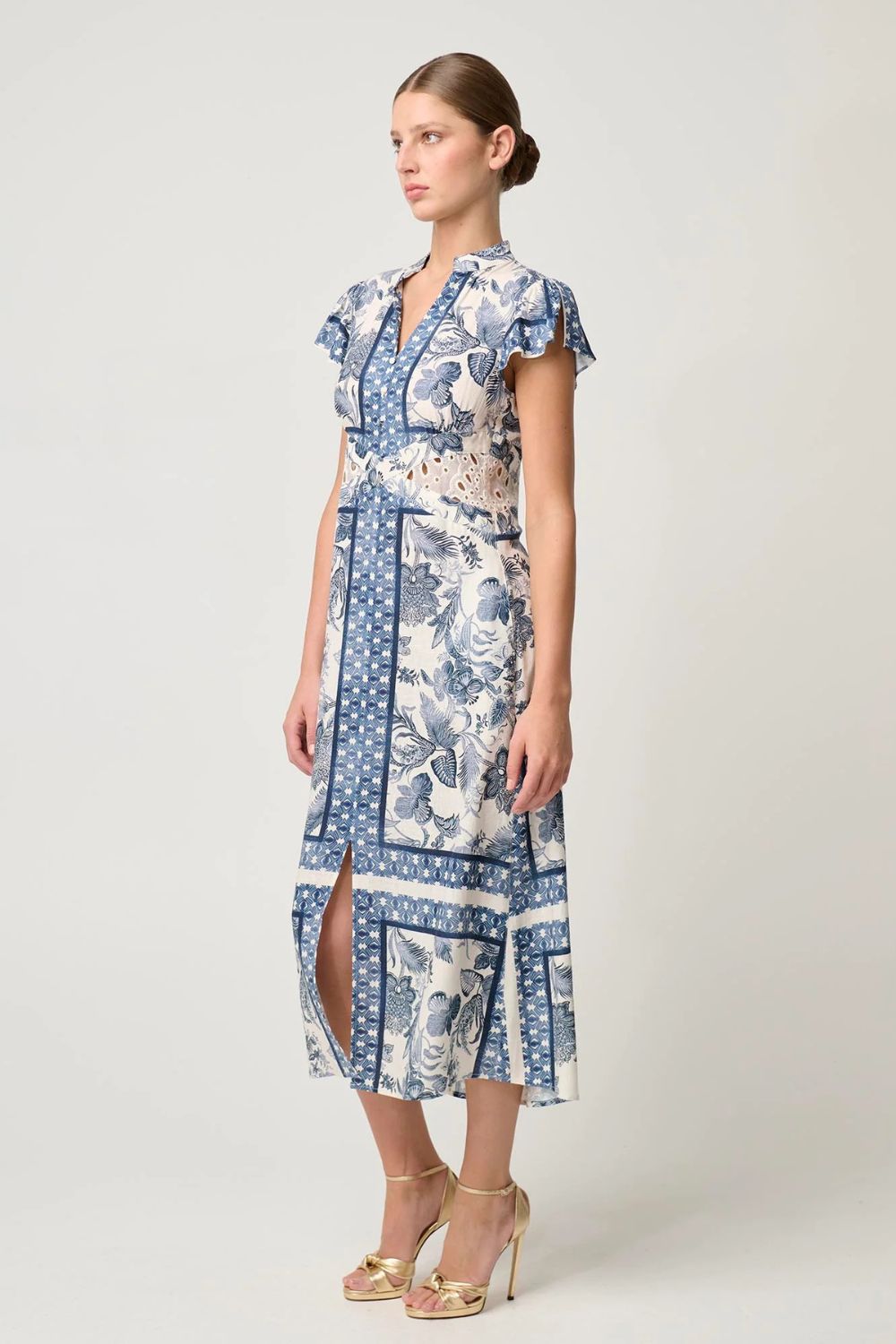 Once Was | Amoya Linen Viscose Dress | Ink Fle' Print