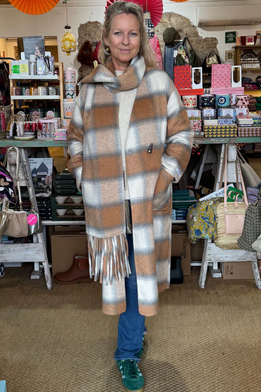 Built in Scarf Coat | Caramel