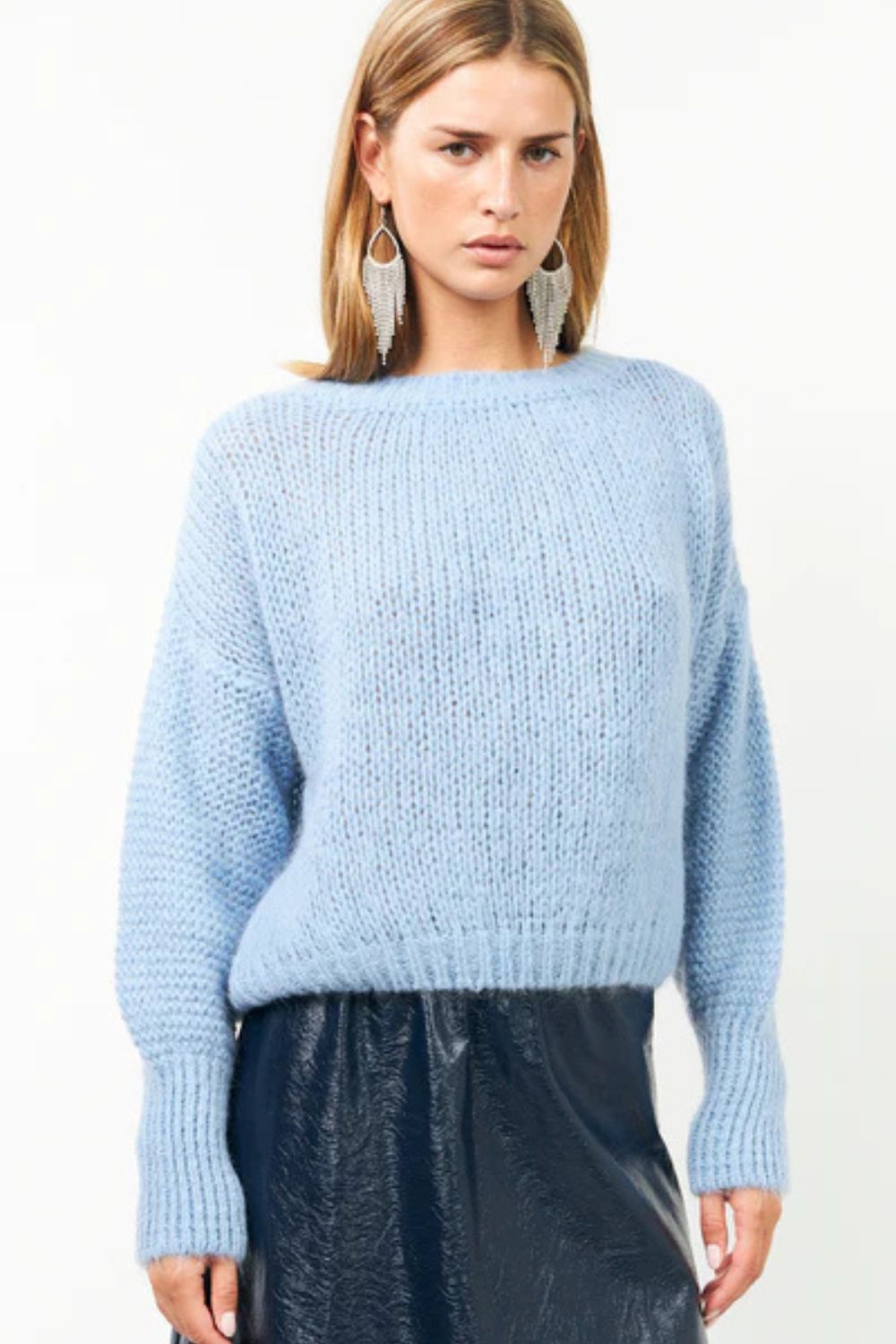 Lollys Laundry | IsoldelLL Knit Jumper LS | Light Blue - Dutch Hideout