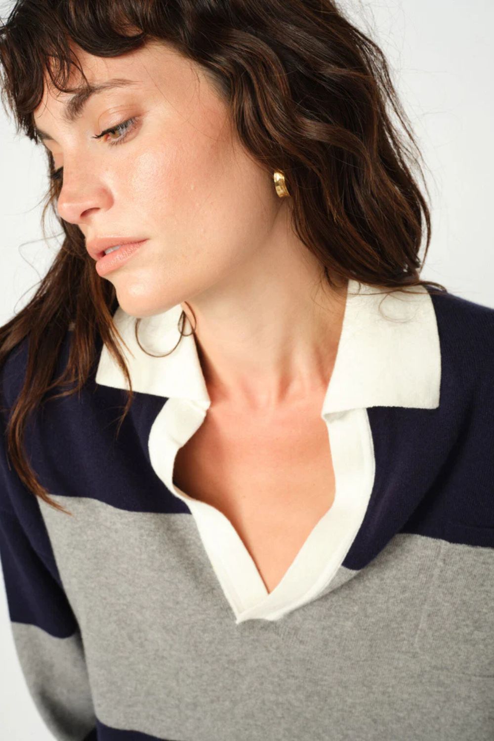 Mos Mosh | MMWylie Tani Bold Stripe Knit | Maritime Blue - Dutch Hideout