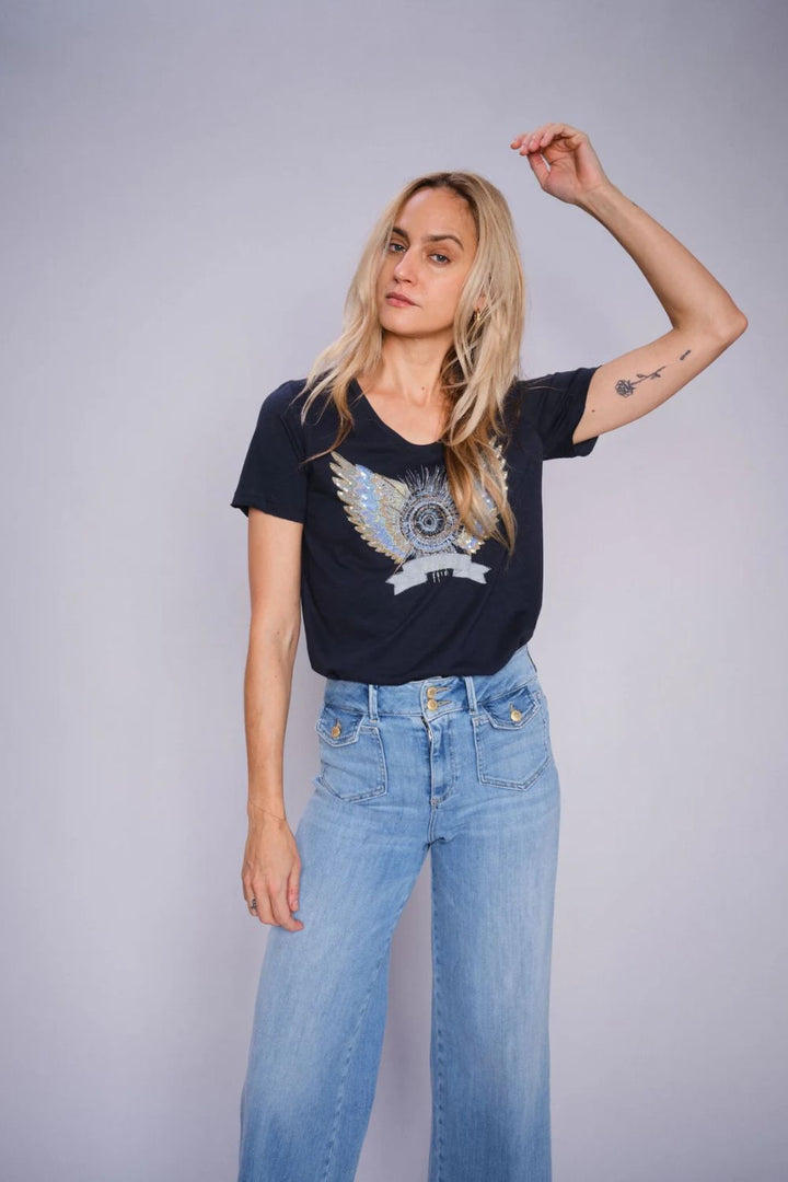 Mos Mosh I Gethi Deco Tee I Salute Navy