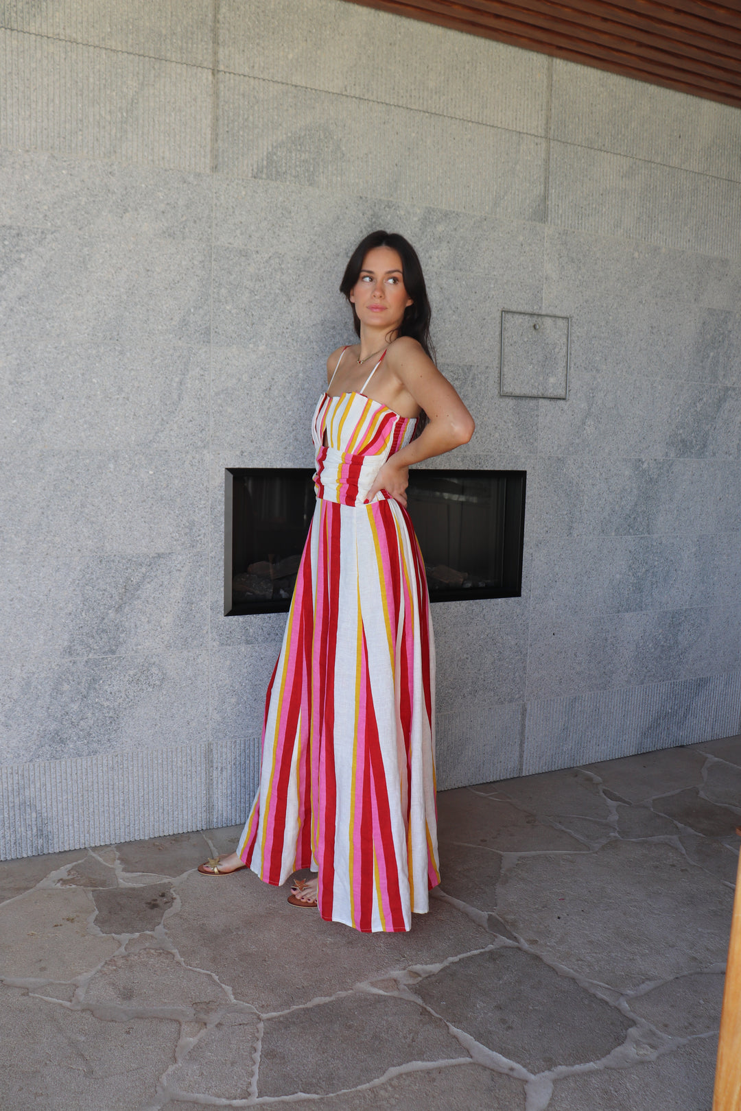 Luoni | Poppy Shell Dress | Candy Stripe