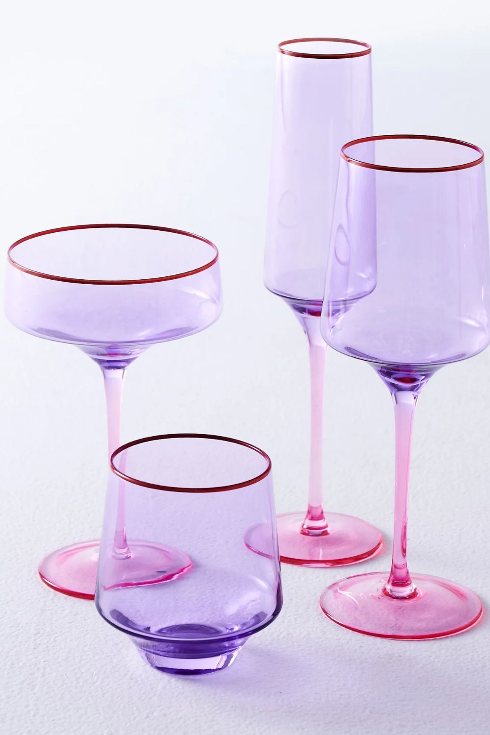 Kip & Co | Lilac Colour Block Vino Glass 2P Set