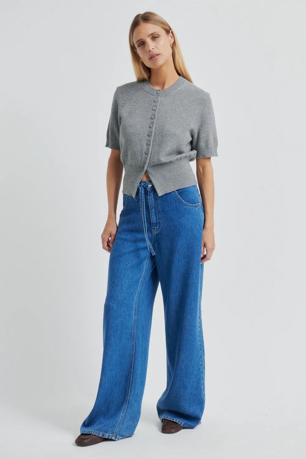 Second Female | Irvine Tie Front Jean | Blue Denim