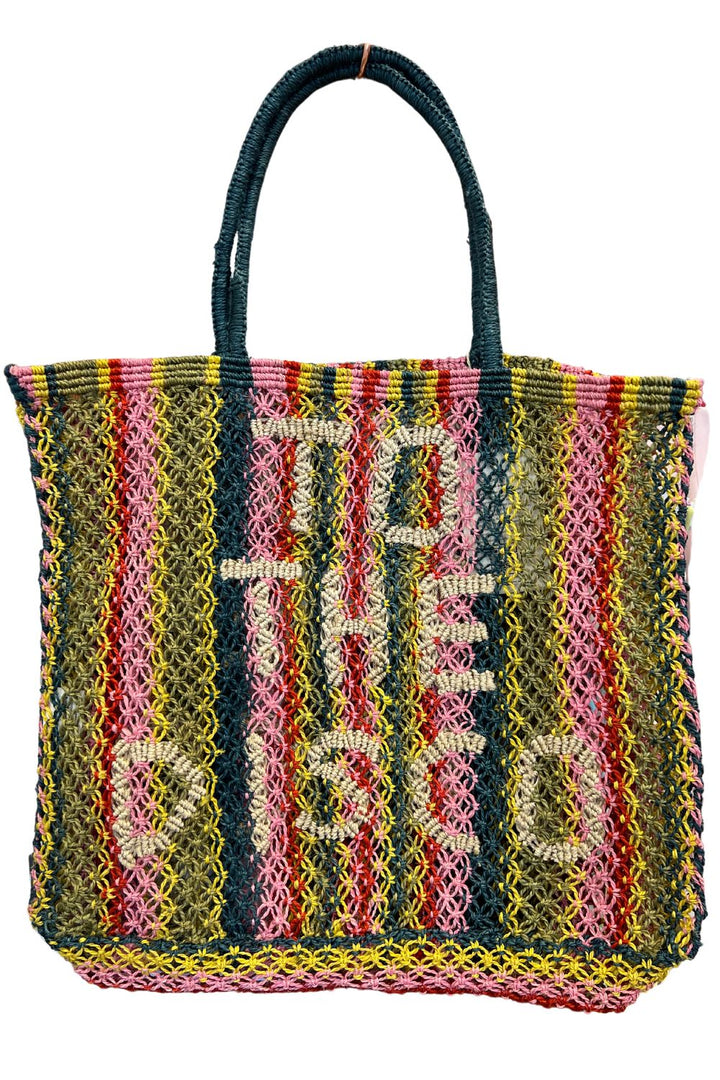 The Jacksons | To the Disco Large Jute Bag | Multi-stripes/Natural