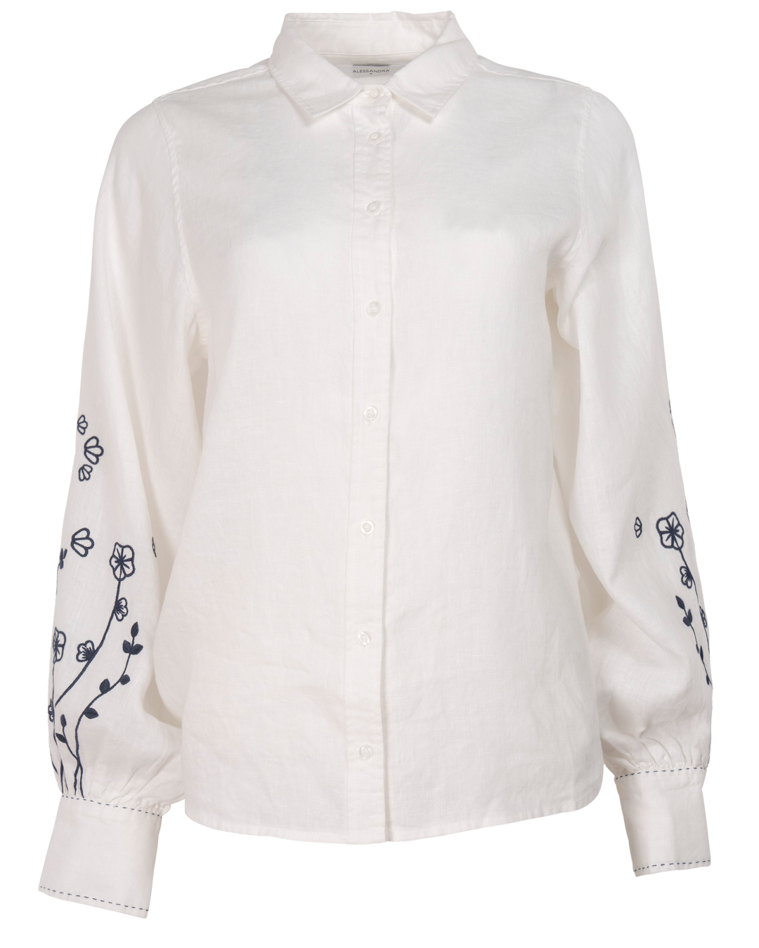 Alessandra | Calla Shirt | White/Navy