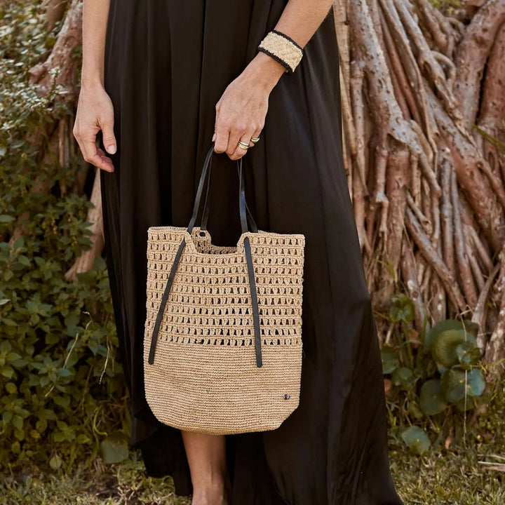 Made in Mada | Ando Bag | Natural / Black Leather