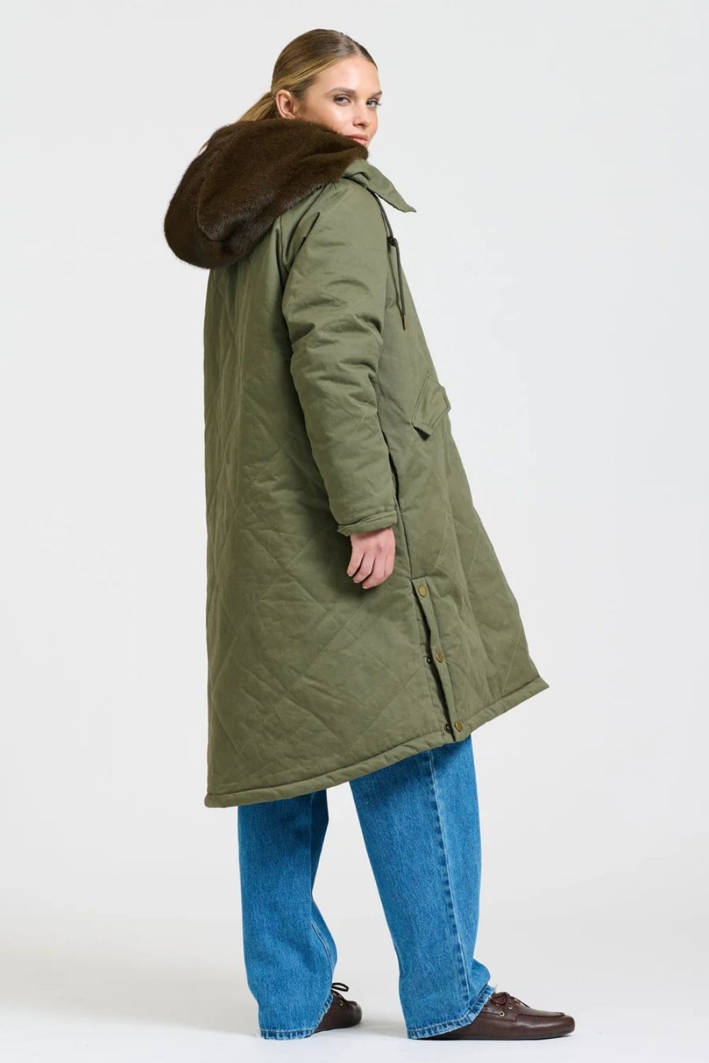 Shirty | Aspen Mid Line Coat | Khaki - Dutch Hideout