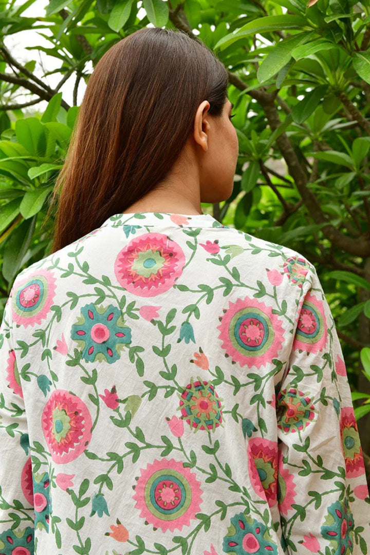 Mandalay Designs | Suzani Caftan | White