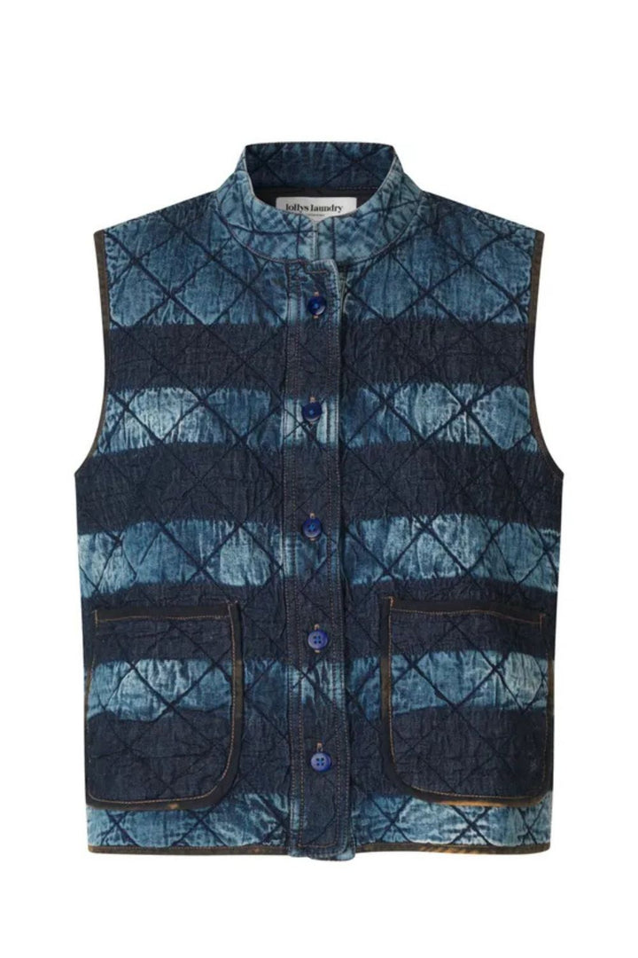 Lollys Laundry | CairoLL Quilted Vest | Blue - Dutch Hideout