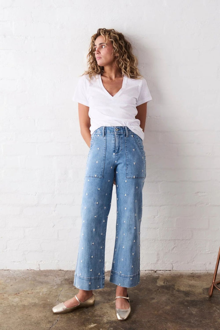 Kireina | Celeste Pant | Heart - 70s Blue