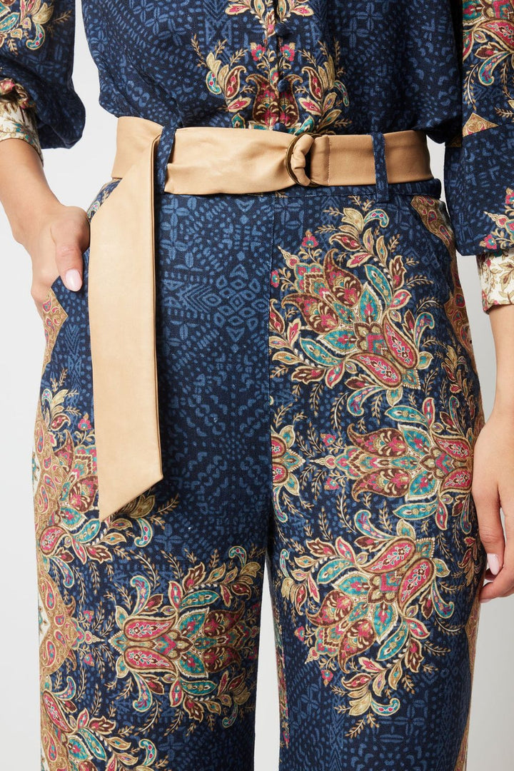 Once Was | Imperial Linen Viscose Pant | Oriental Print