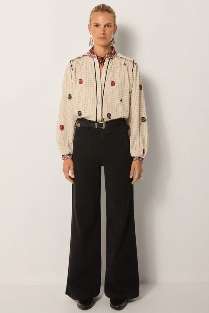 Maison Hotel | Colette Blouse | Ivory Checks - Dutch Hideout