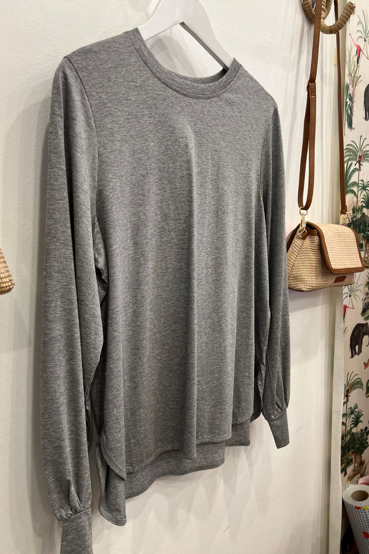 M.A Dainty | Baxter Long Sleeve Top | Grey Marle