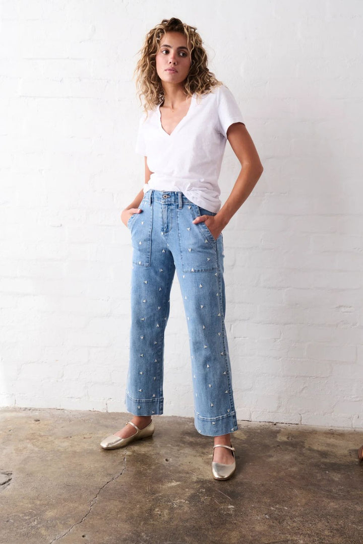 Kireina | Celeste Pant | Heart - 70s Blue