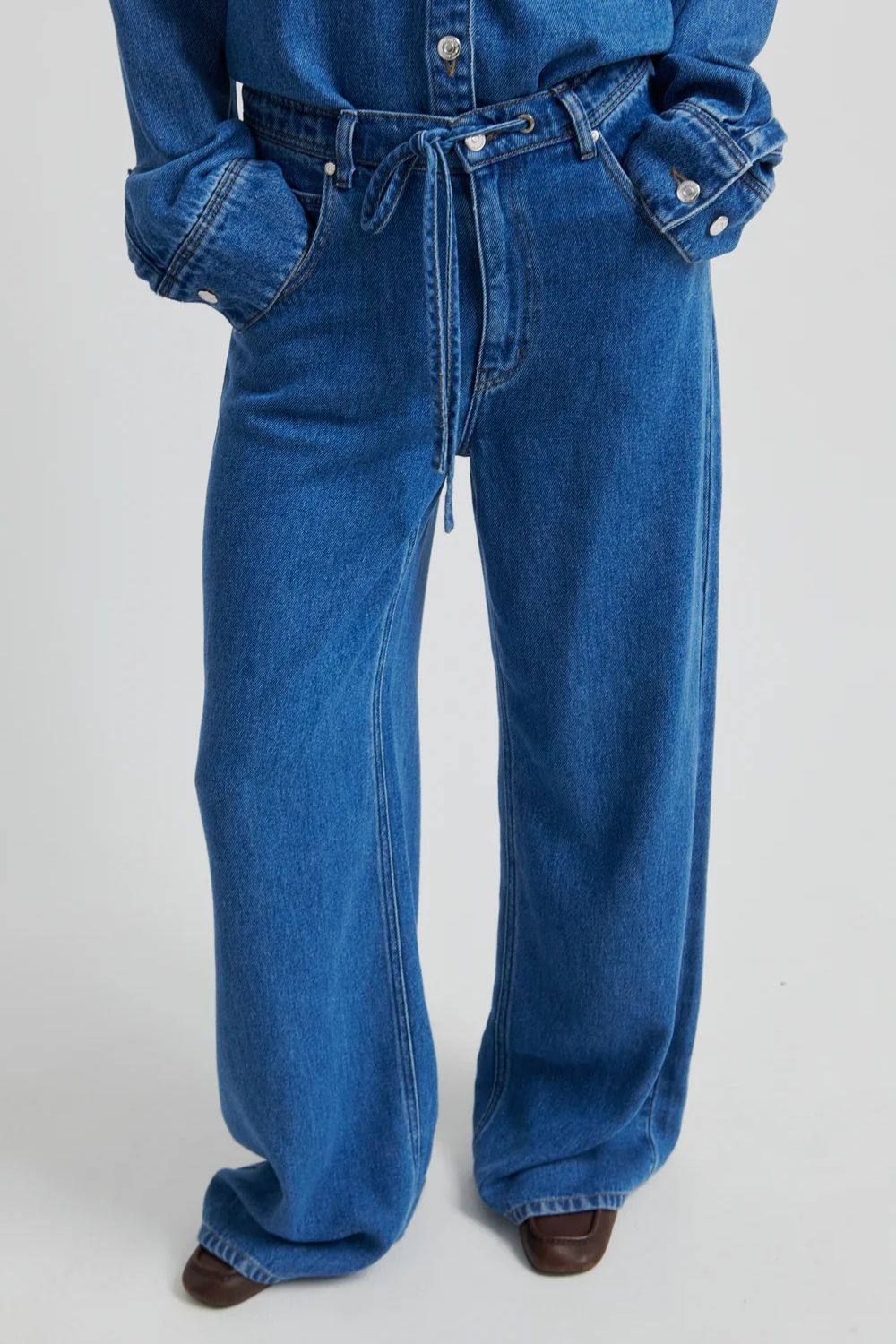 Second Female | Irvine Tie Front Jean | Blue Denim