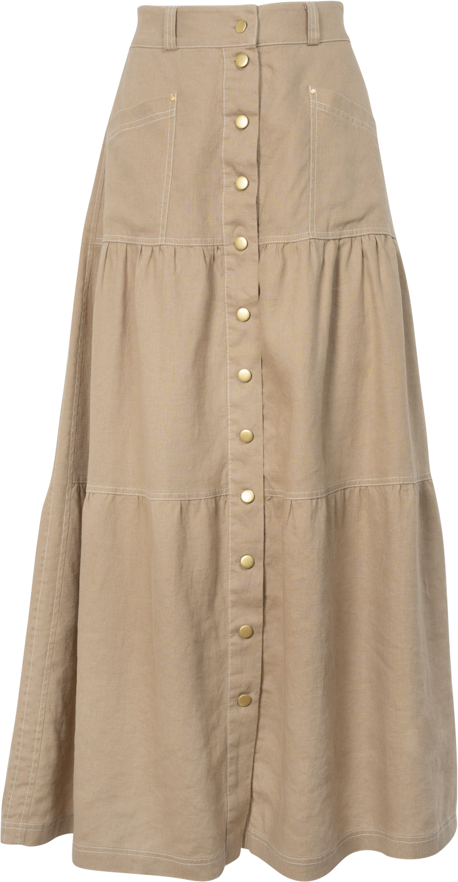 Alessandra | Lotus Linen Skirt | Latte