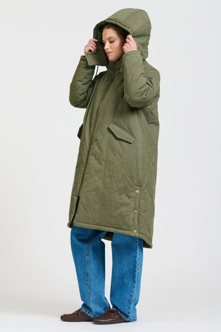 Shirty | Aspen Mid Line Coat | Khaki - Dutch Hideout
