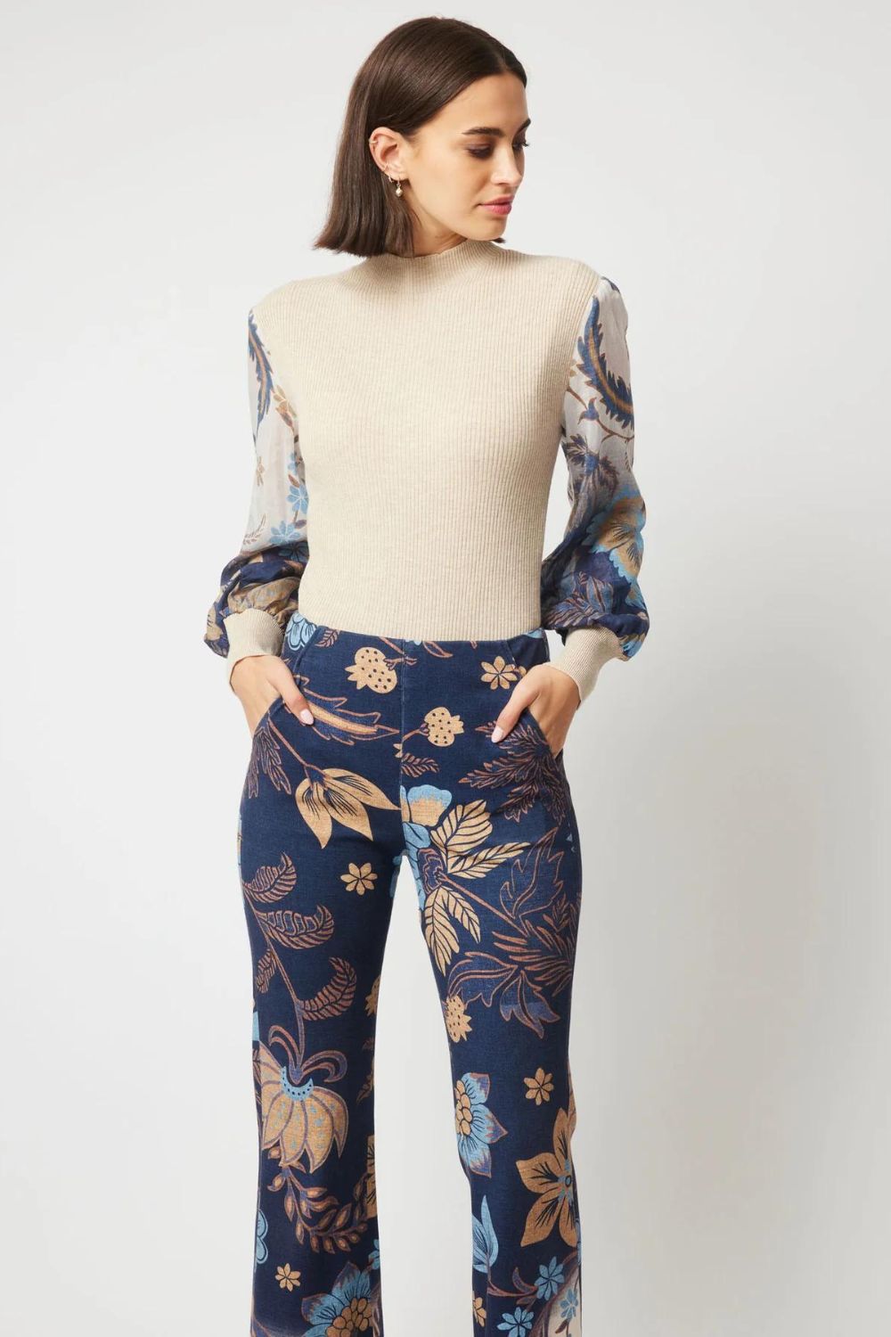 Once Was | Getty Ponte Pant | Lotus Flower