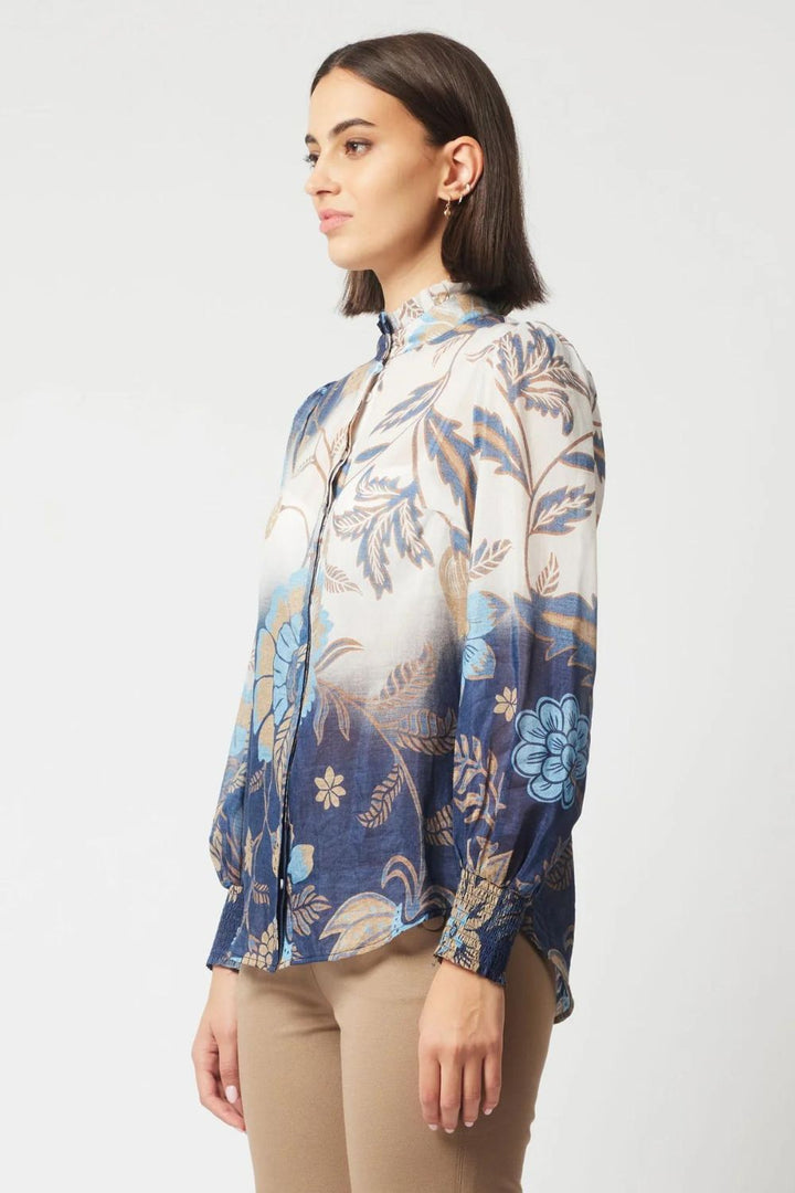 Once Was | Dynasty Cotton Silk Shirt | Lotus Flower