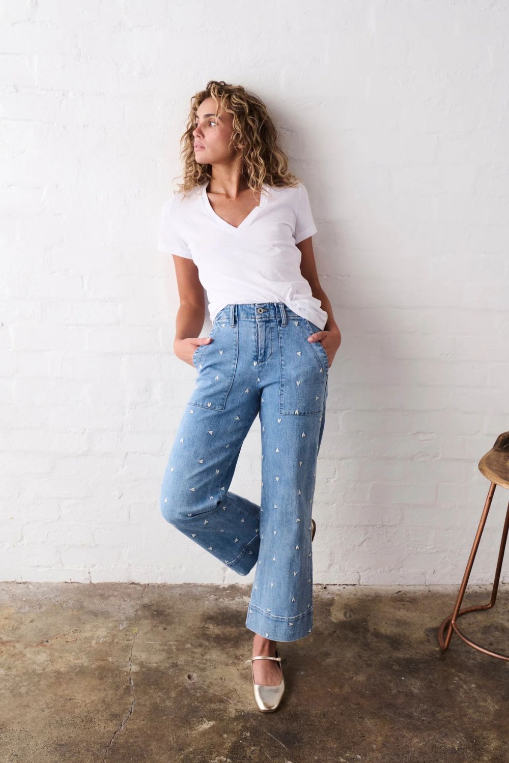 Kireina | Celeste Pant | Heart - 70s Blue