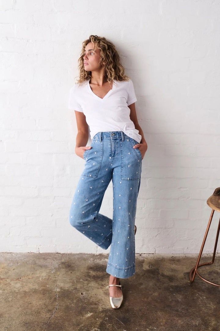 Kireina | Celeste Pant | Heart - 70s Blue