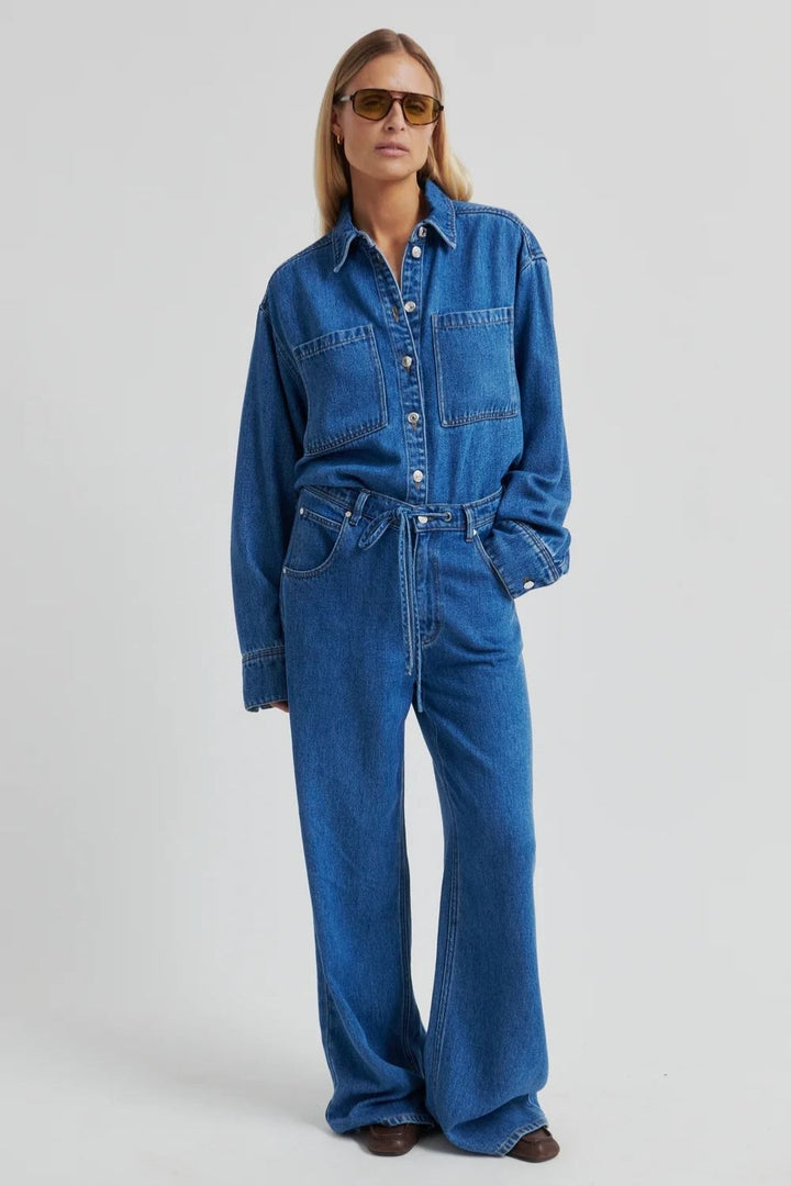 Second Female | Irvine Tie Front Jean | Blue Denim