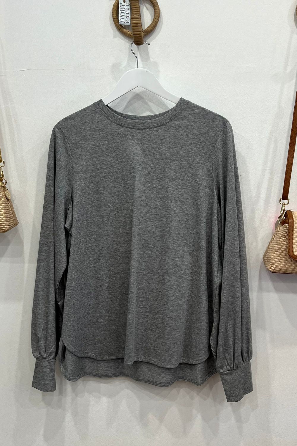 M.A Dainty | Baxter Long Sleeve Top | Grey Marle
