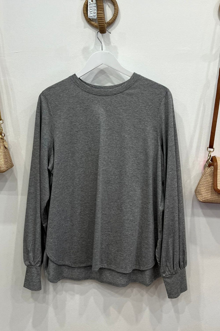 M.A Dainty | Baxter Long Sleeve Top | Grey Marle
