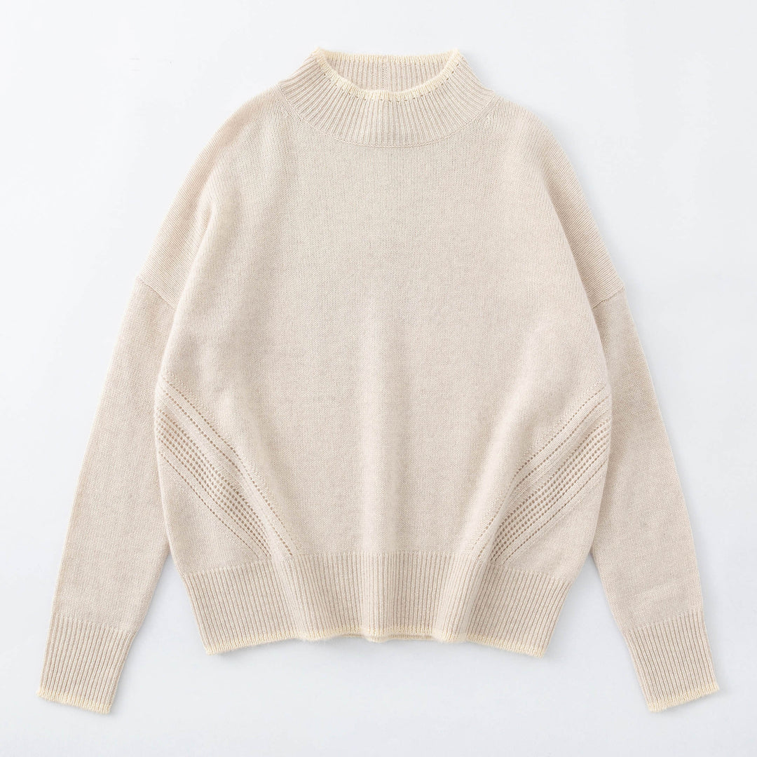 Aleger | Cashmere Blend Contrast Crew Sweater | Shell