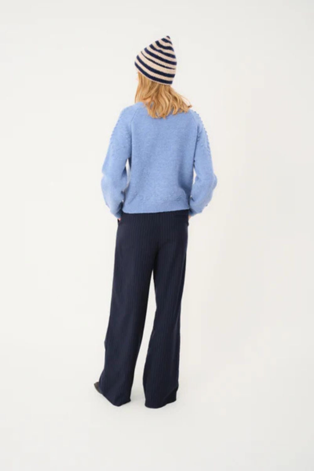Lollys Laundry | GracelynnLL Knit Cardigan LS | Blue Melange