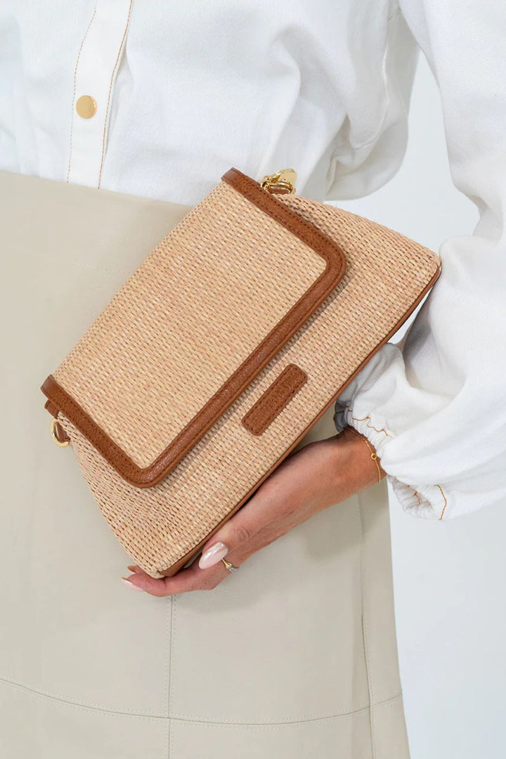 Elms + King | Lugano Crossbody | Tan Weave