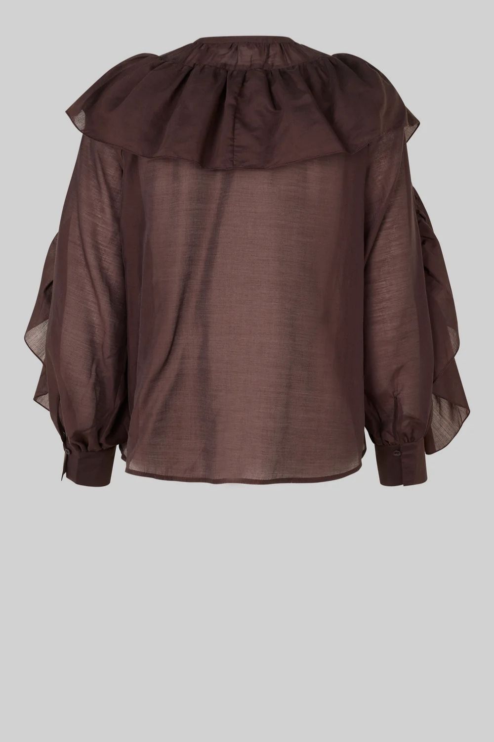Second Female | Fria Frill Detail Blouse | Chocolate Plum