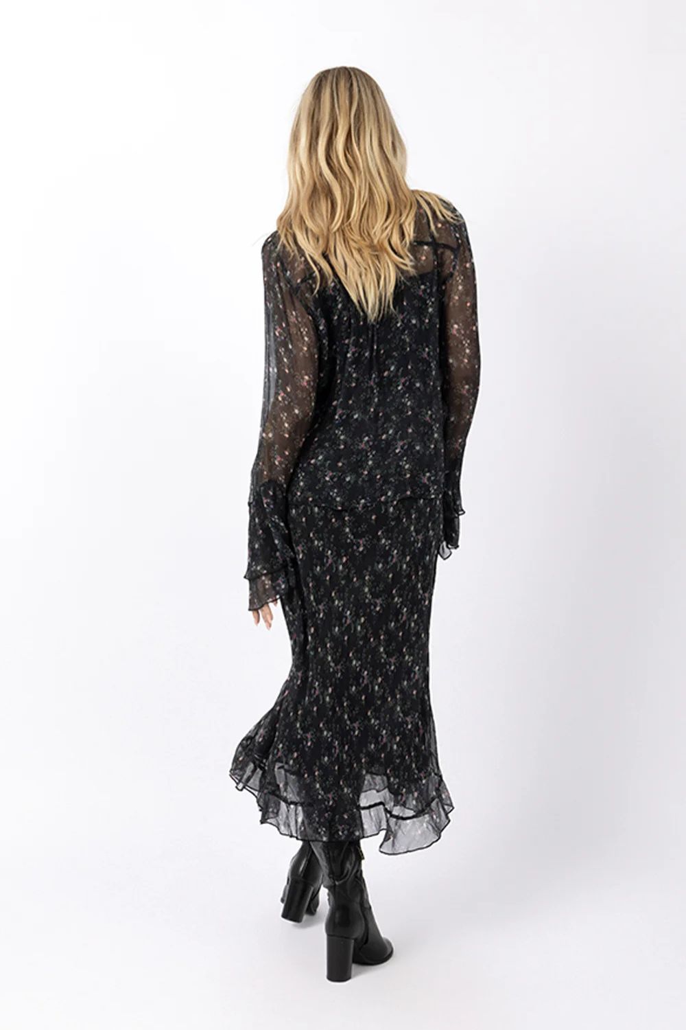 Joey the Label | Captivate Skirt | French Floral - Black
