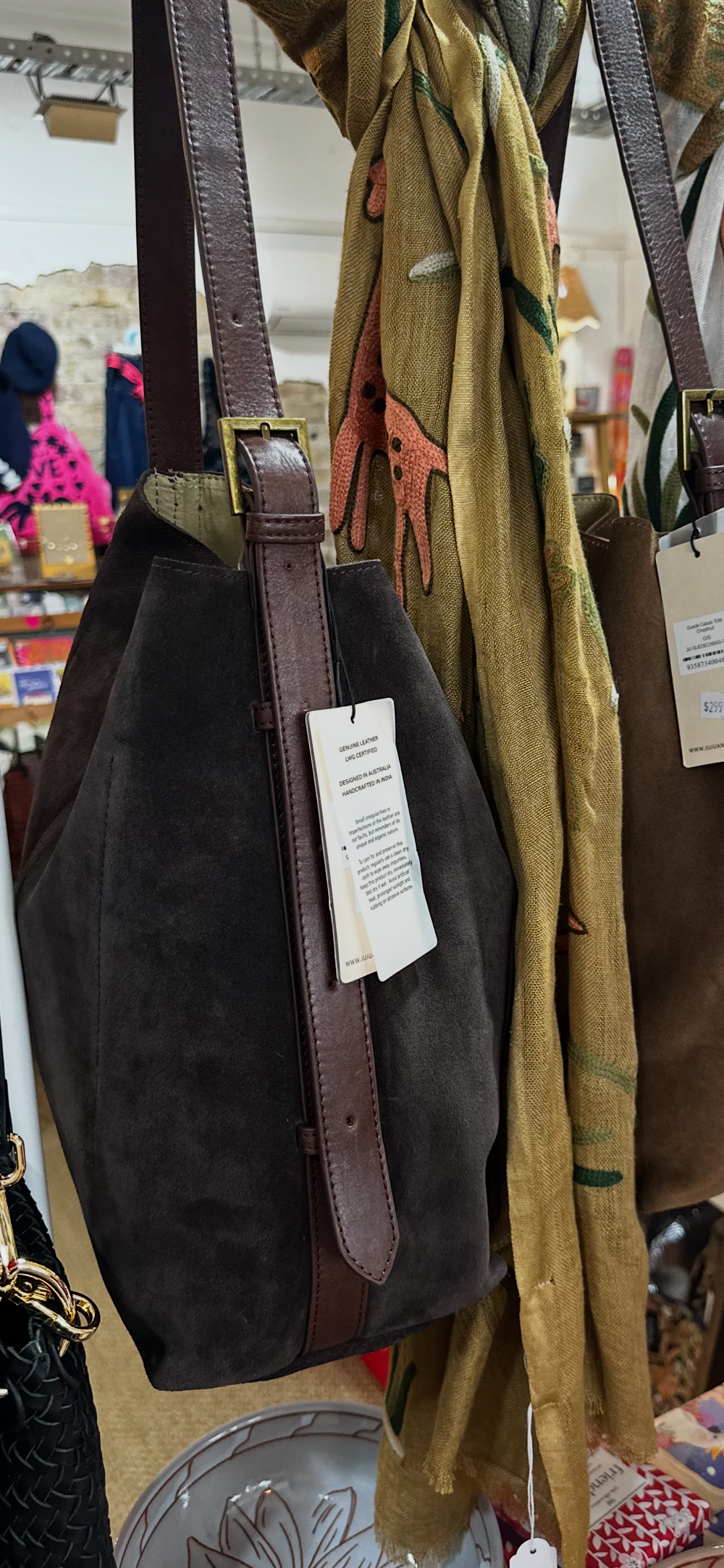 JuJu & Co | Suede Cabas Tote | Chocolate - Dutch Hideout