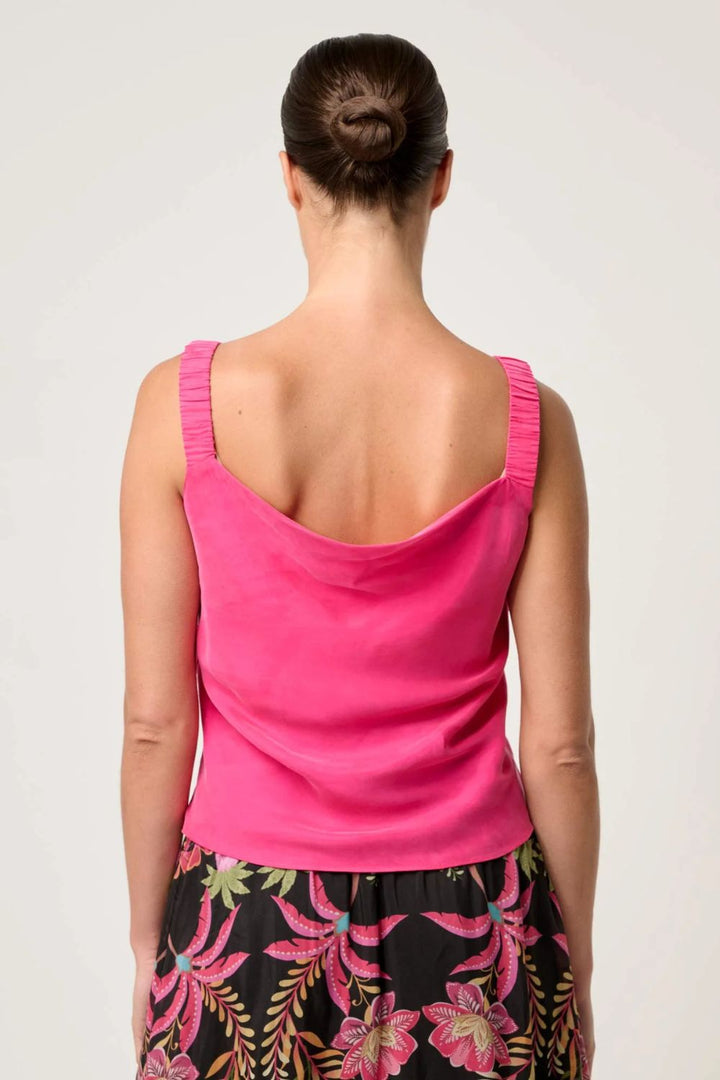 Once Was | Delray Reversible Cupro Cami | Celosia Pink
