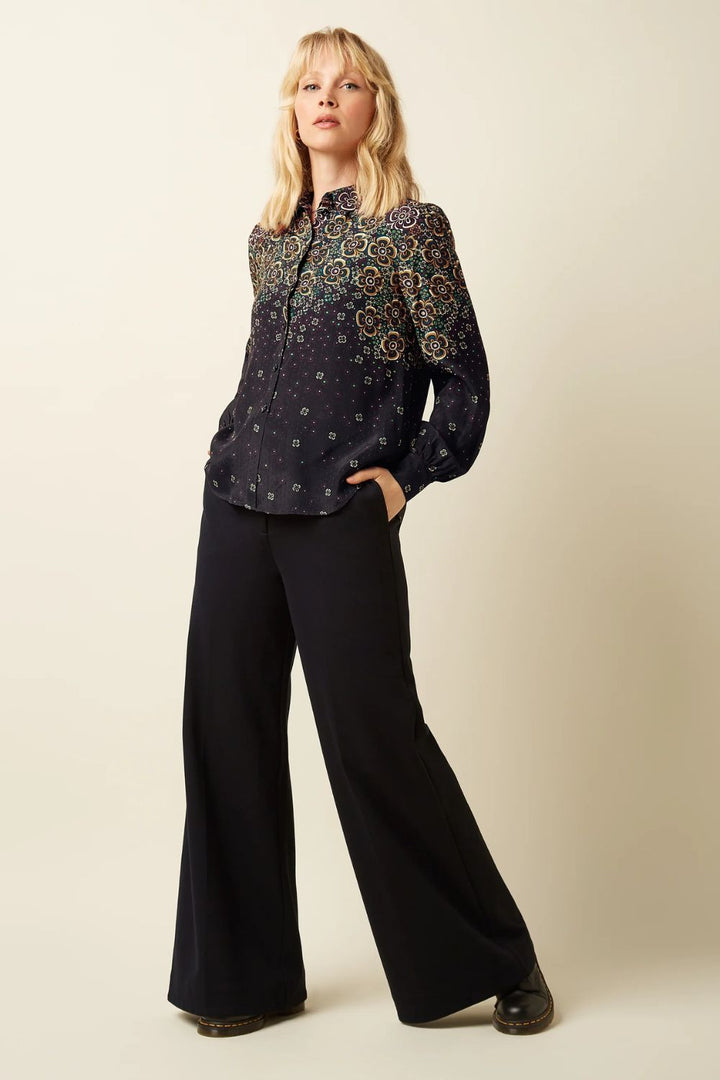King Louie | Maisie Blouse Ombra | Black - Dutch Hideout