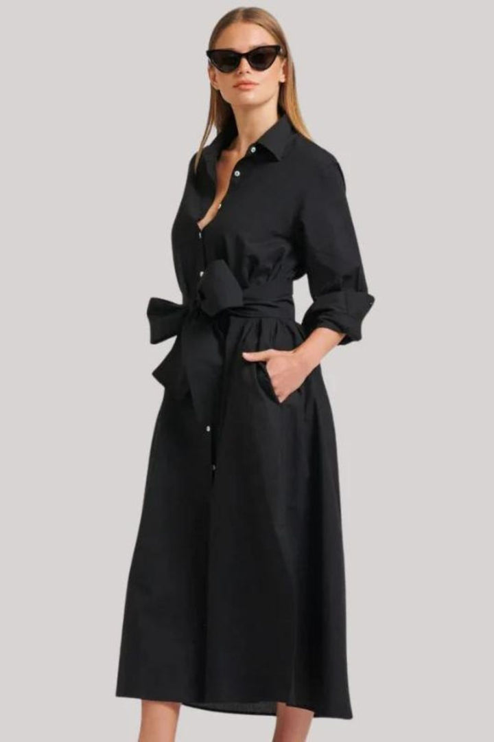 Shirty | Luna Oversized Long Shirtdress | Black