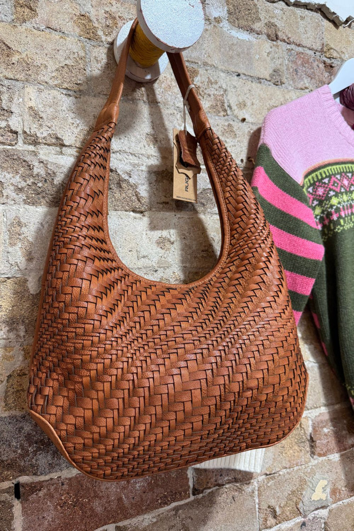 Rugged Hide | Hobart Shoulder Woven Bag | Tan