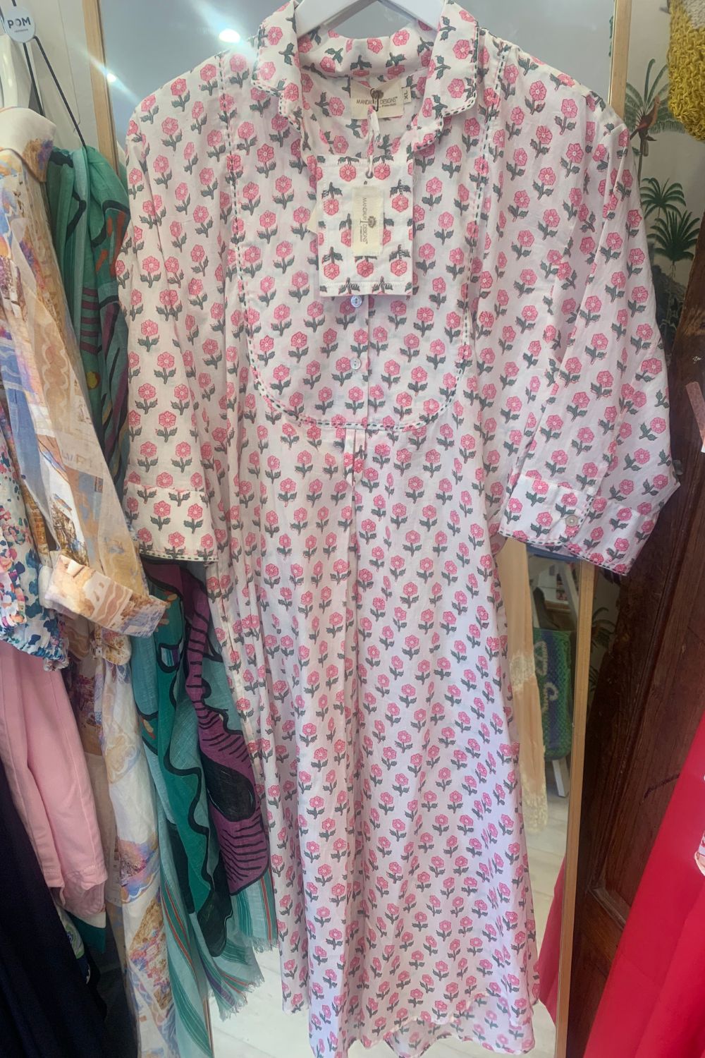 Mandalay Designs | Small Marigold Midi ShirtDress | White - Dutch Hideout