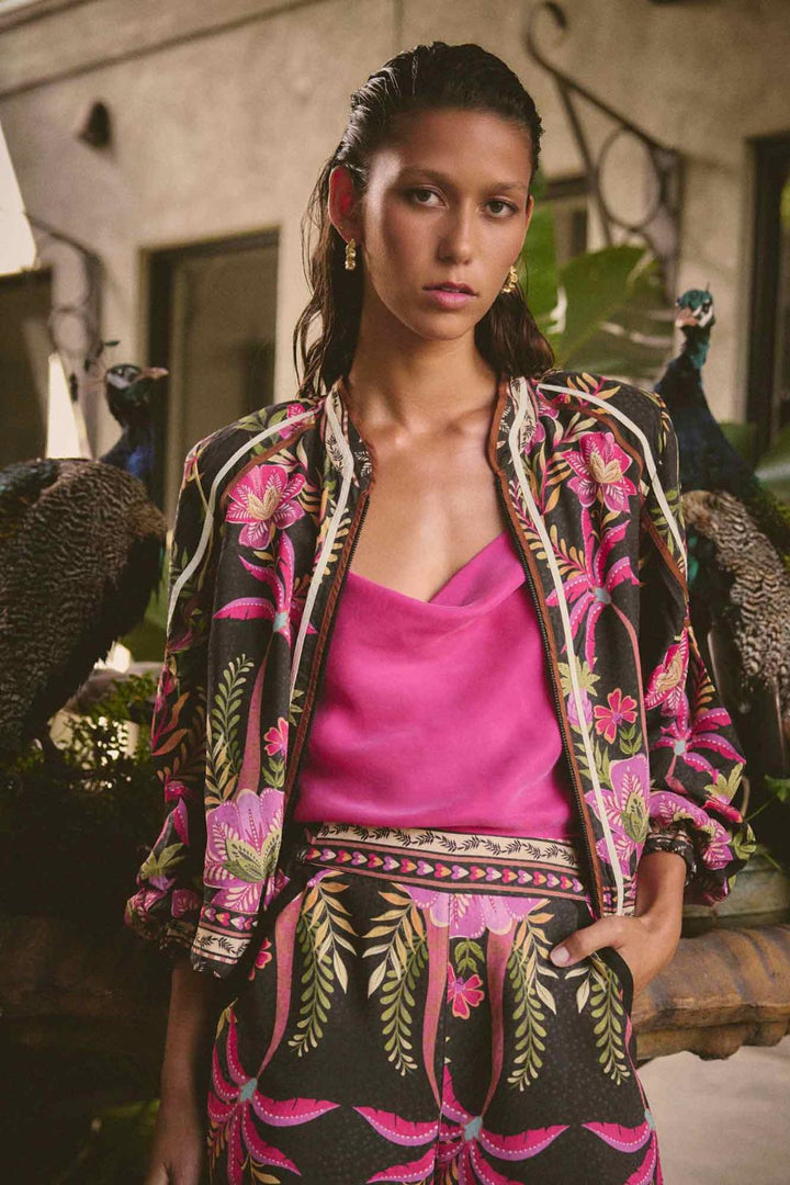 Once Was | Arabella Reversible Viscose Jacket | Anthos Lotos/Black