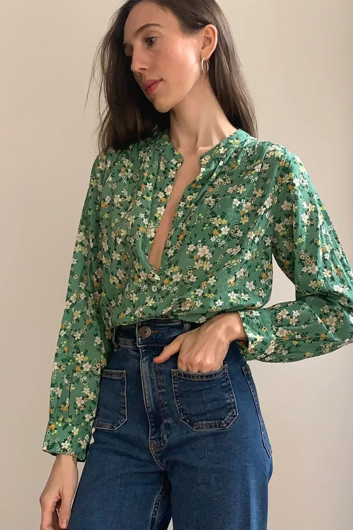 Marie Louise De Monterey | Amy Blouse | Green Floral