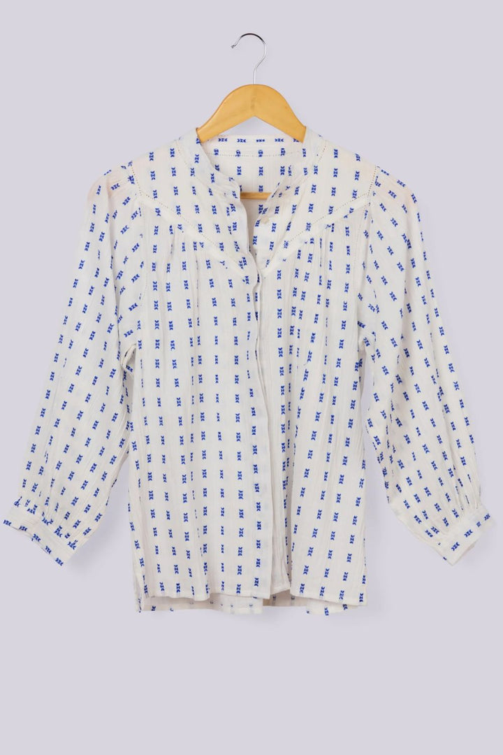 Marie Louise De Monterey | Fille Blouse | Blue Weave