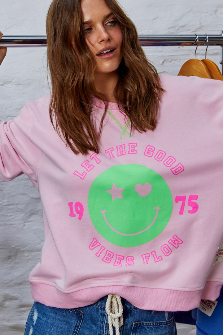 Hammill & Co | Smily Washed Sweat | Baby Pink